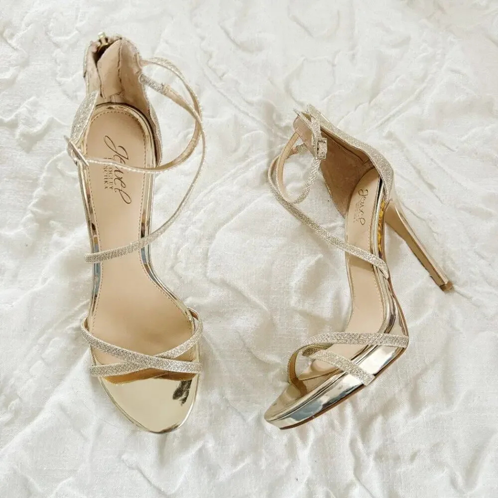 Badgley Mischka Galen Platform Glitter Heels Size 8.5 New $110